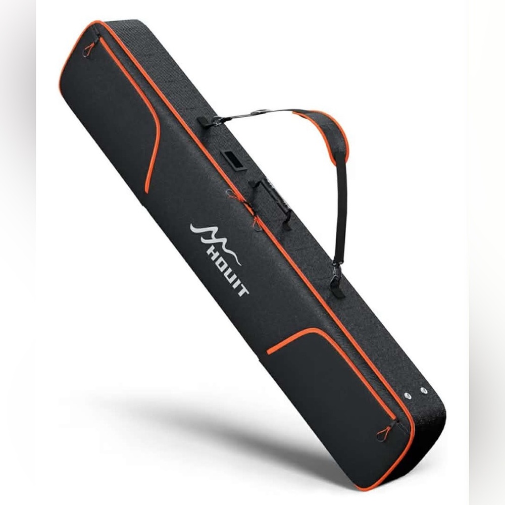 Black and Orange Ski Bag with Shoulder Strap